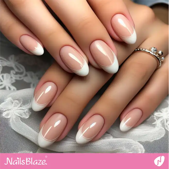 Outlined French Nails for Office | Professional Nails - NB2752